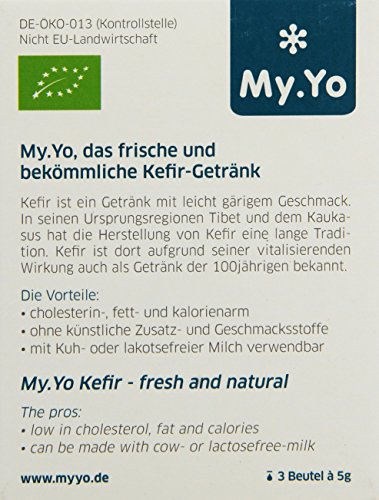 My.Yo Kefir Probiotisch, Kefirferment zur Kefirherstellung, 3 Beutel, Bio-Zertifiziert -
