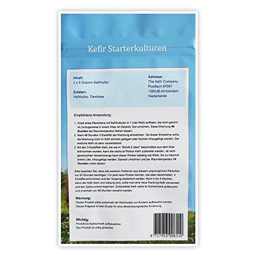 Starterkulturen für Kefir - Für die Zubereitung von mindestens 100 Liter Kefir -