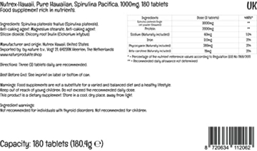 Nutrex Hawaii, Pure Hawaiian Spirulina, 1.000 mg, 180 vegane Tabletten, Laborgeprüft, Glutenfrei, Sojafrei, Vegetarisch - 4