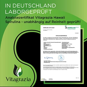 Vitagrazia® Spirulina Pulver - 450g Spirulina Algen aus Hawaii in Vorratspackung – Hawaiianisches Spirulina – 100% reines Spirulina Algen Pulver - veganes Pulver - 5